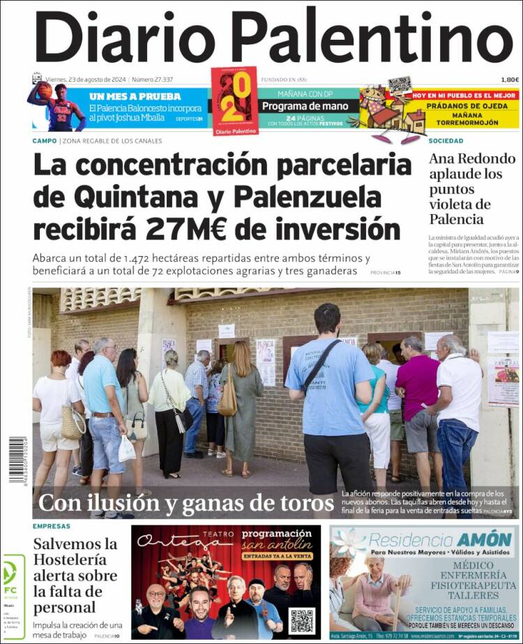 Portada de Diario Palentino (Espa&ntilde;a)
