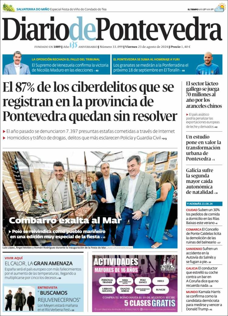 Portada de Diario de Pontevedra (Espa&ntilde;a)