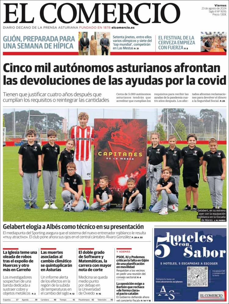 Portada de El Comercio - Gijón (Espa&ntilde;a)