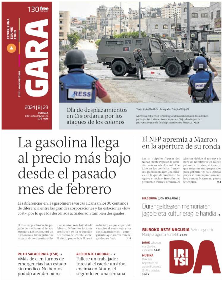 Portada de Gara (Espa&ntilde;a)