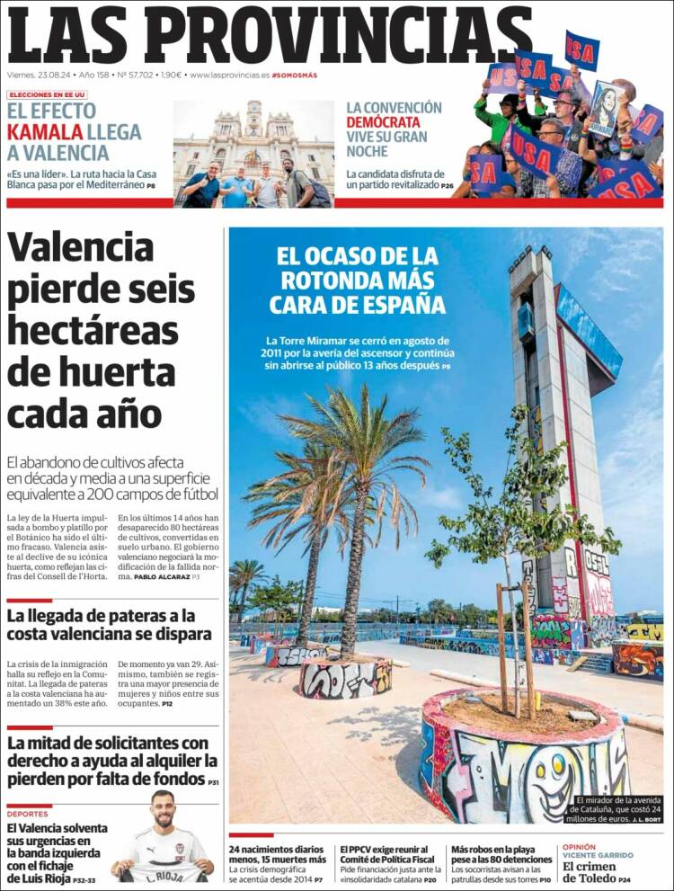 Portada de Las Provincias (Espa&ntilde;a)