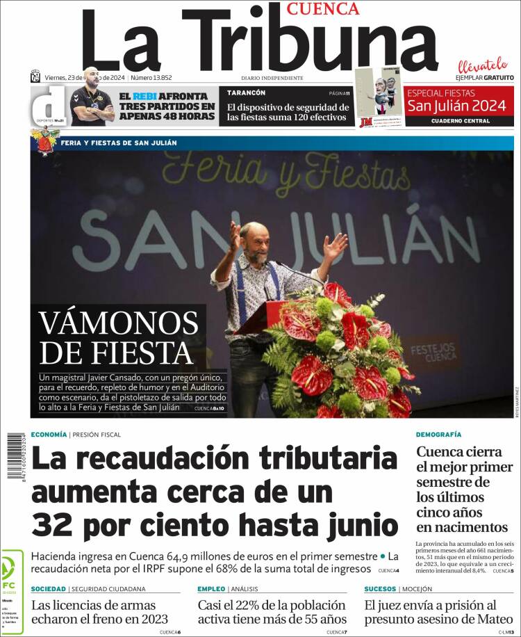 Portada de La Tribuna de Cuenca (Espa&ntilde;a)