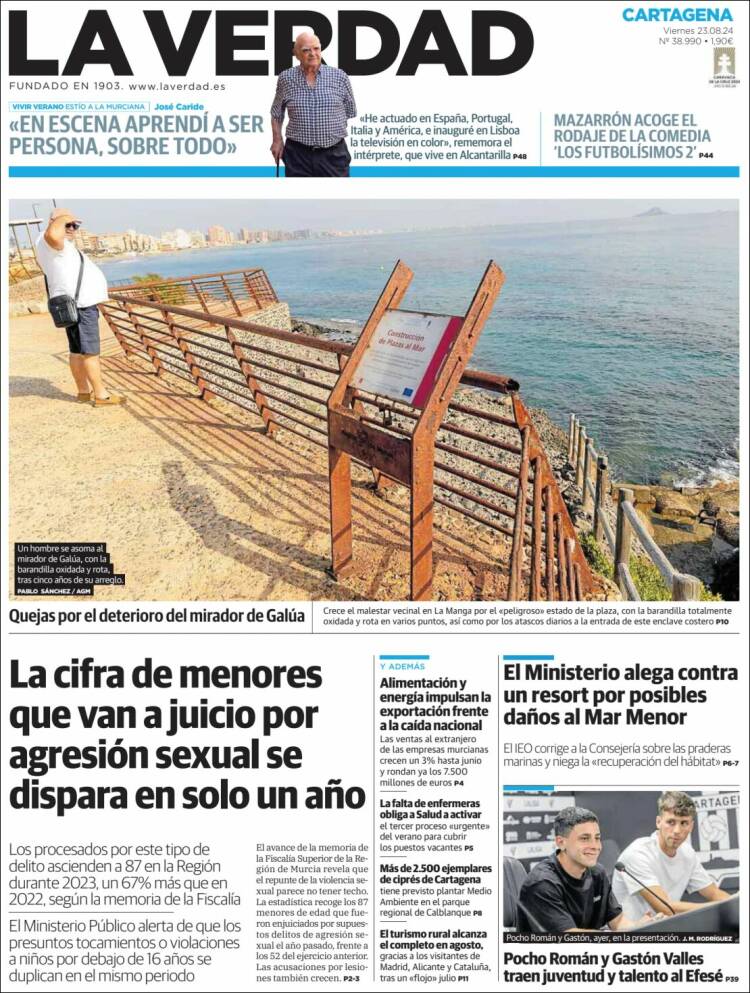 Portada de La Verdad de Cartagena (Espa&ntilde;a)
