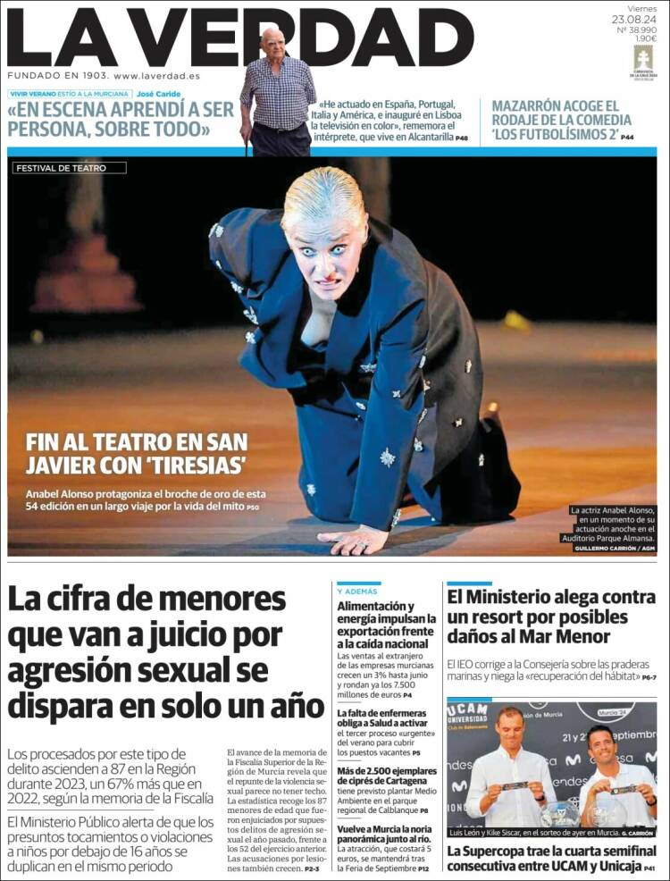 Portada de La Verdad de Murcia (Espa&ntilde;a)