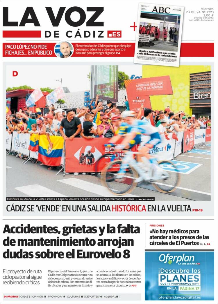 Portada de La Voz de Cádiz (Espa&ntilde;a)