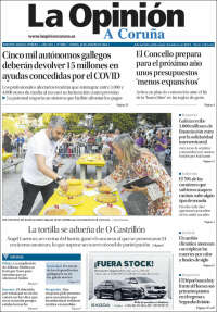 Portada de La Opinión de A Coruña (Espa&ntilde;a)