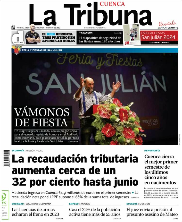Portada de La Tribuna de Cuenca (Espa&ntilde;a)