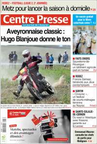 Portada de Centre Presse (Francia)