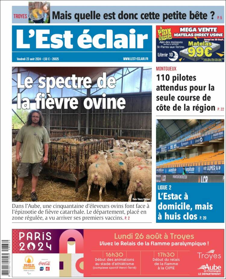 Portada de L'Est Eclair (Francia)