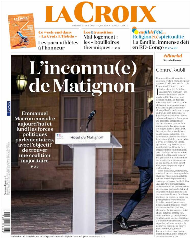 Portada de La Croix (Francia)