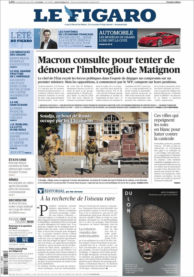 Portada de Le Figaro (Francia)