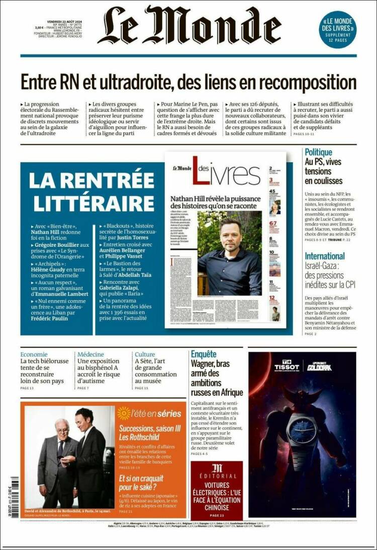 Portada de Le Monde (Francia)