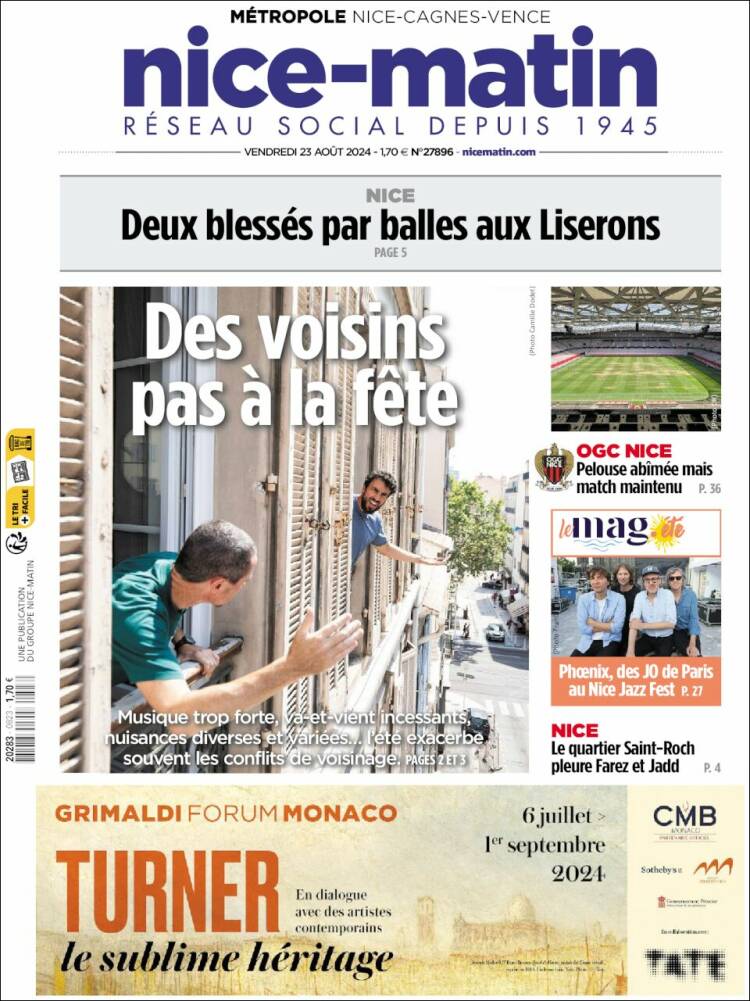 Portada de Nice-Matin (Francia)