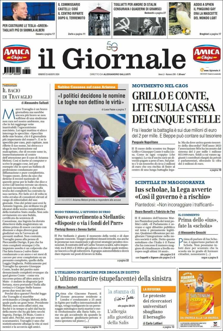 Portada de il Giornale (Italia)