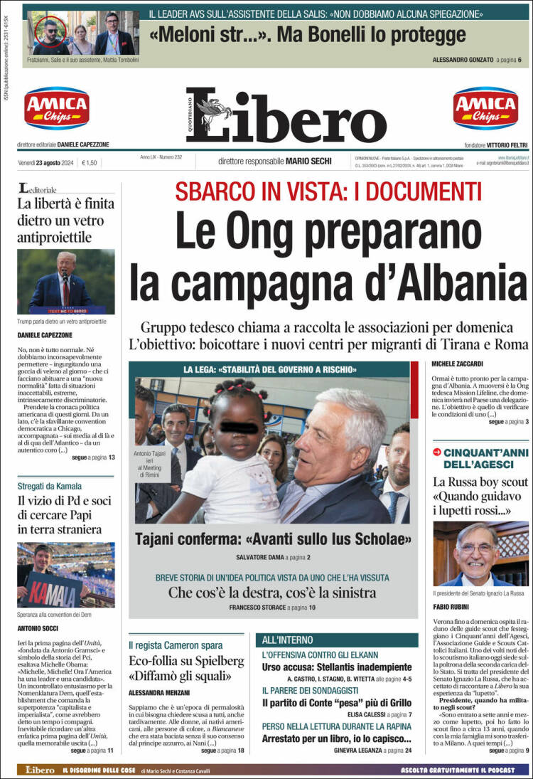Portada de Libero (Italia)