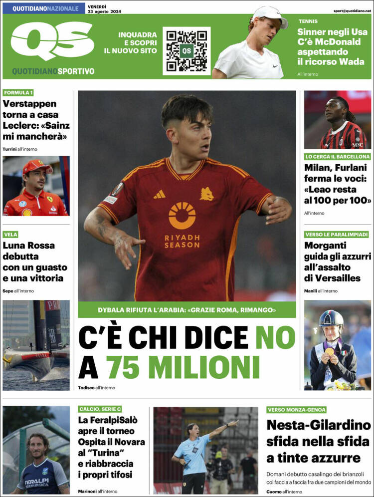 Portada de Quotidiano Sportivo (Italia)