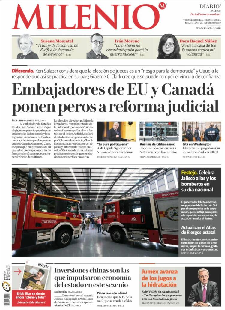 Portada de Milenio - Jalisco (M&eacute;xico)