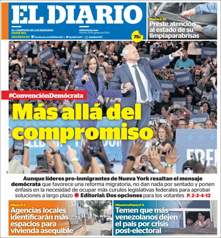 Portada de El Diario NY (USA)