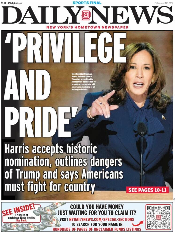 Portada de Daily News - New York (USA)