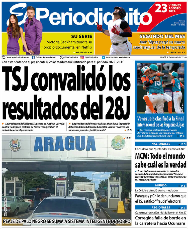 Portada de Periodiquito de Aragua (Venezuela)
