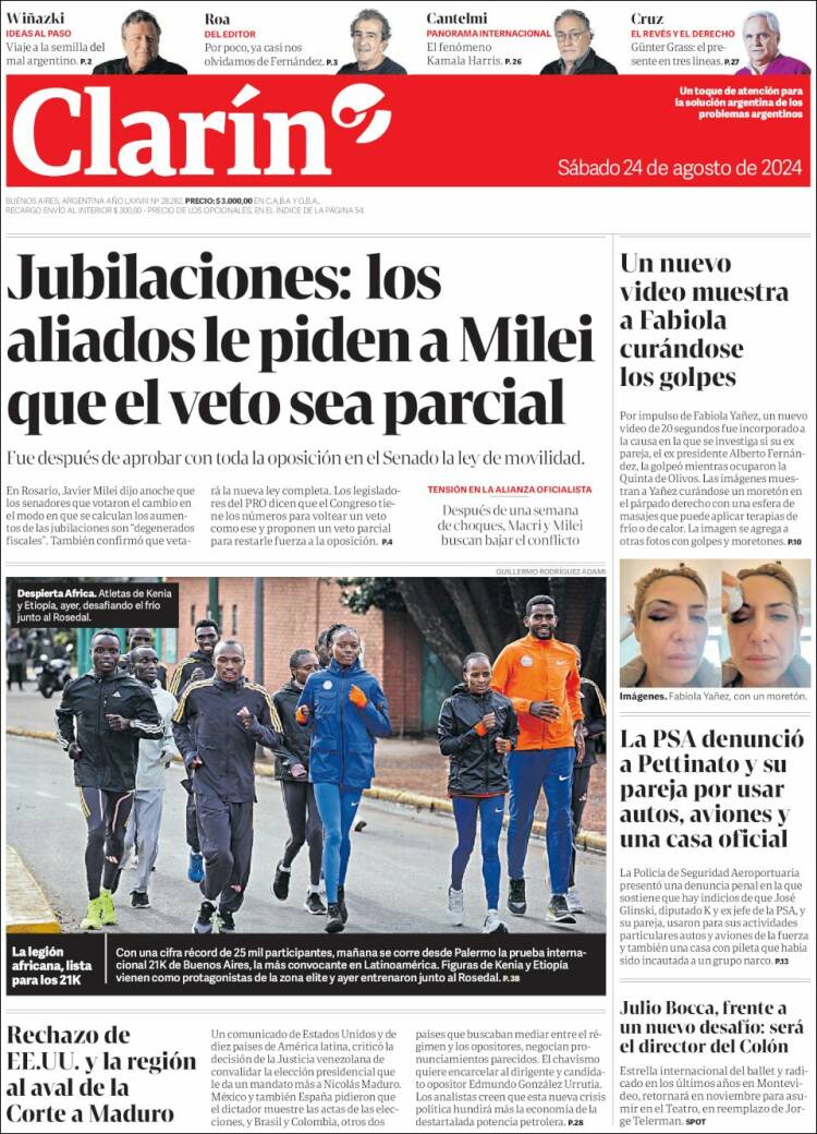 Portada de Clarín (Argentina)