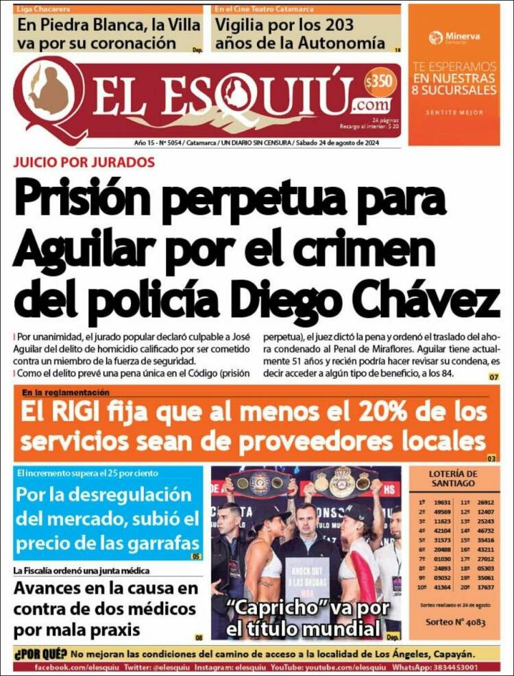 Portada de El Esquiu (Argentina)