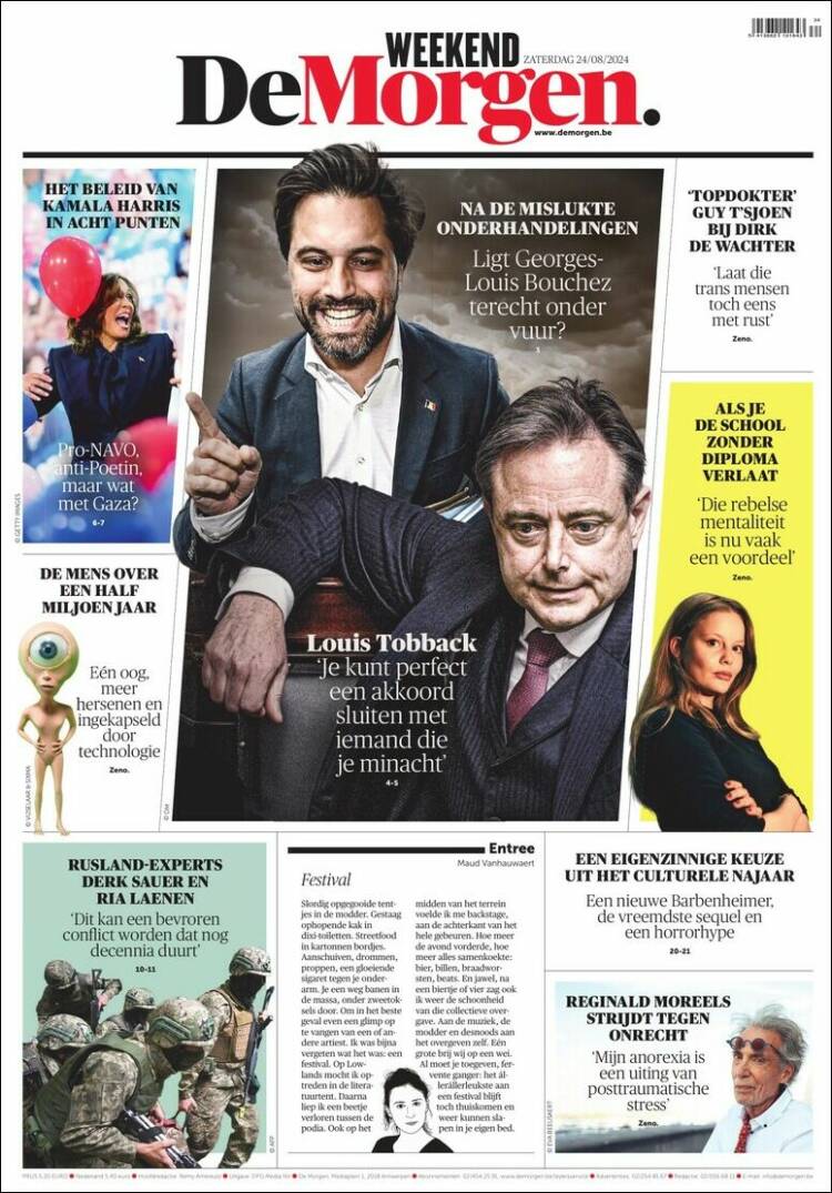 Portada de De Morgen (B&eacute;lgica)