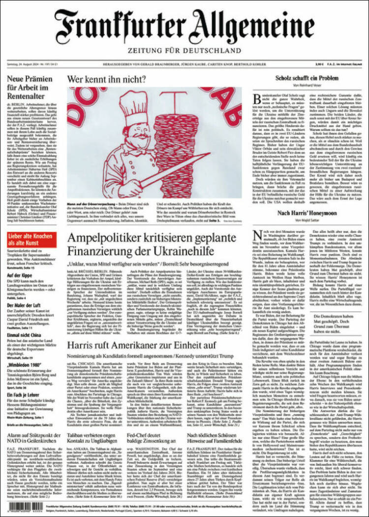 Portada de Frankfurter Allgemeine (Alemania)