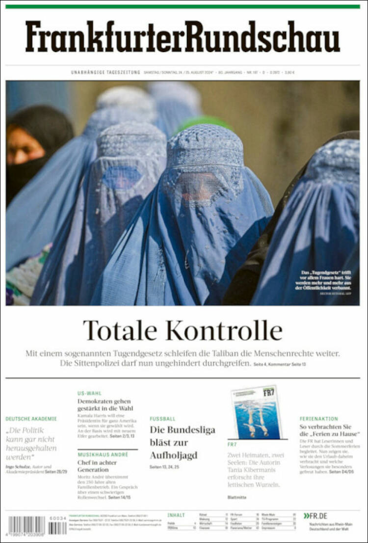 Portada de Frankfurter Rundschau (Alemania)