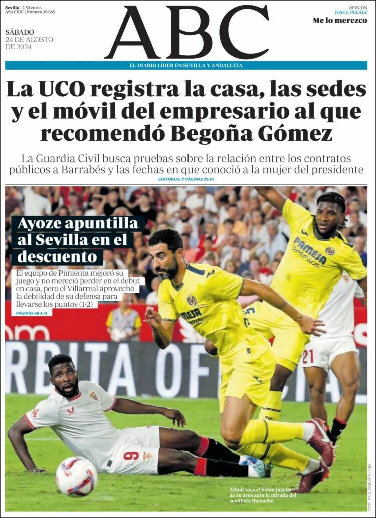 Portada de ABC - Sevilla (Espa&ntilde;a)