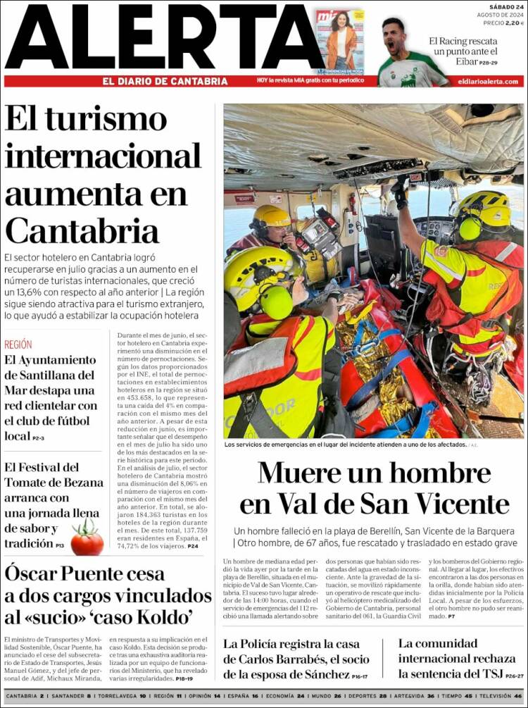 Portada de Alerta - El Diario de Cantabria (Espa&ntilde;a)