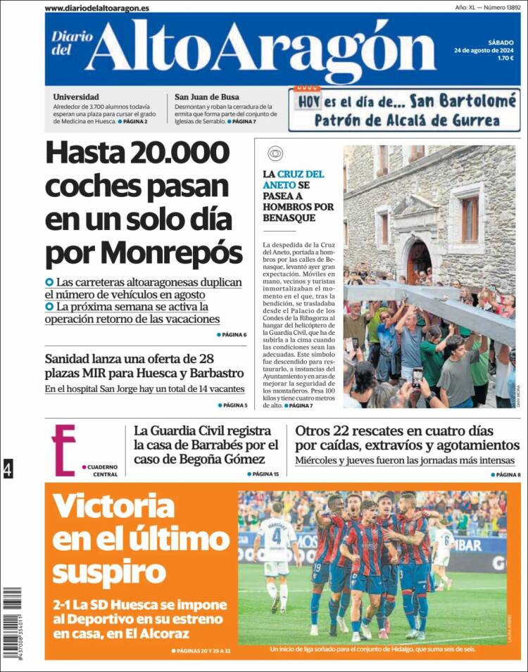 Portada de Diario del AltoAragón (Espa&ntilde;a)