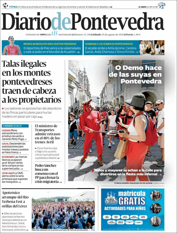 Portada de Diario de Pontevedra (Espa&ntilde;a)