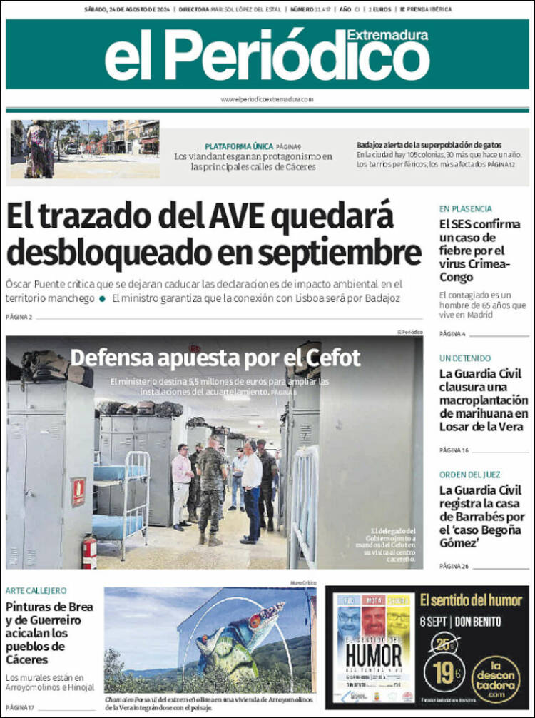 Portada de El Periódico de Extremadura (Espa&ntilde;a)