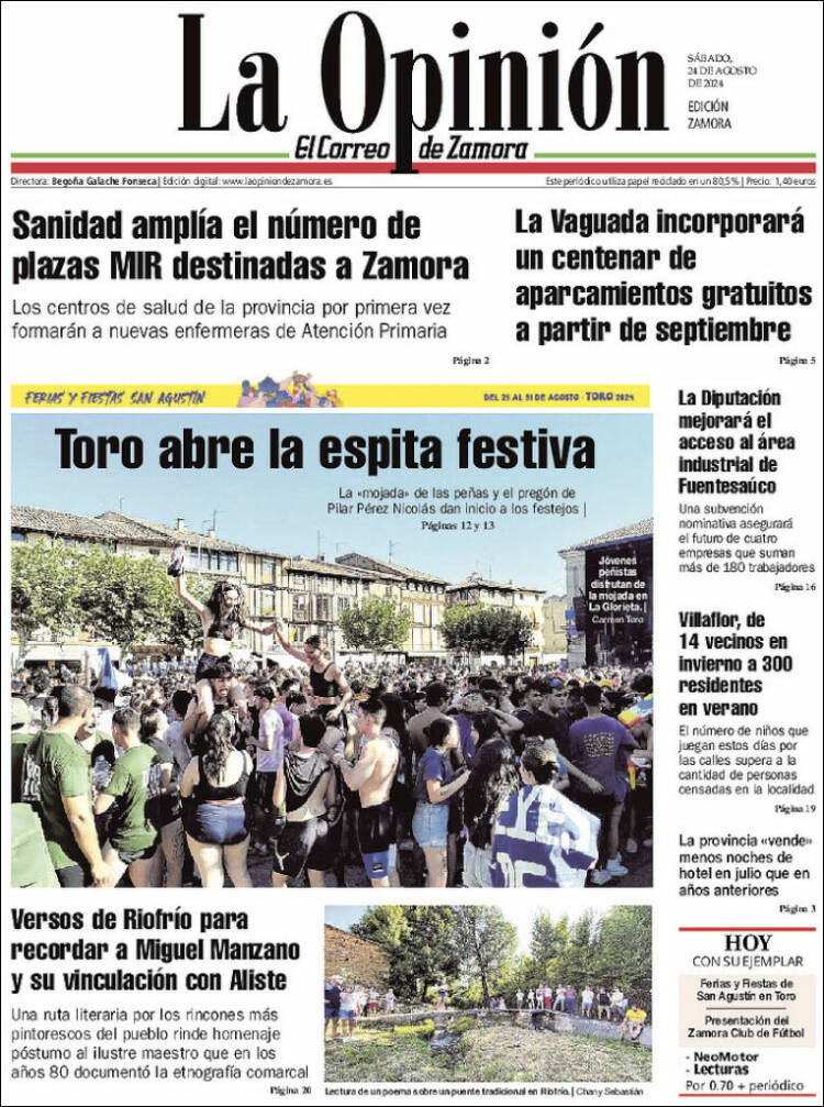Portada de La Opinión - El Correo de Zamora (Espa&ntilde;a)