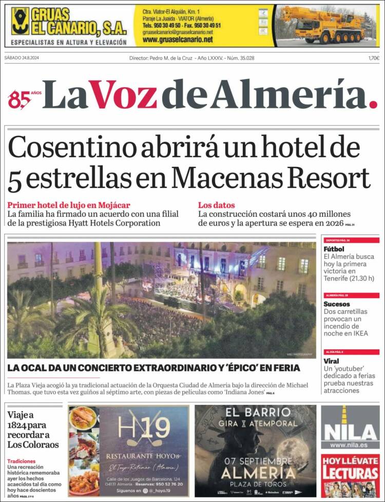 Portada de La Voz de Almería (Espa&ntilde;a)