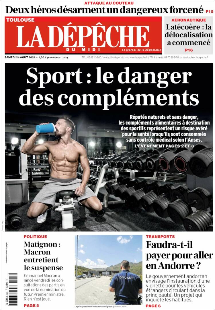 Portada de La Dépêche du Midi (Francia)