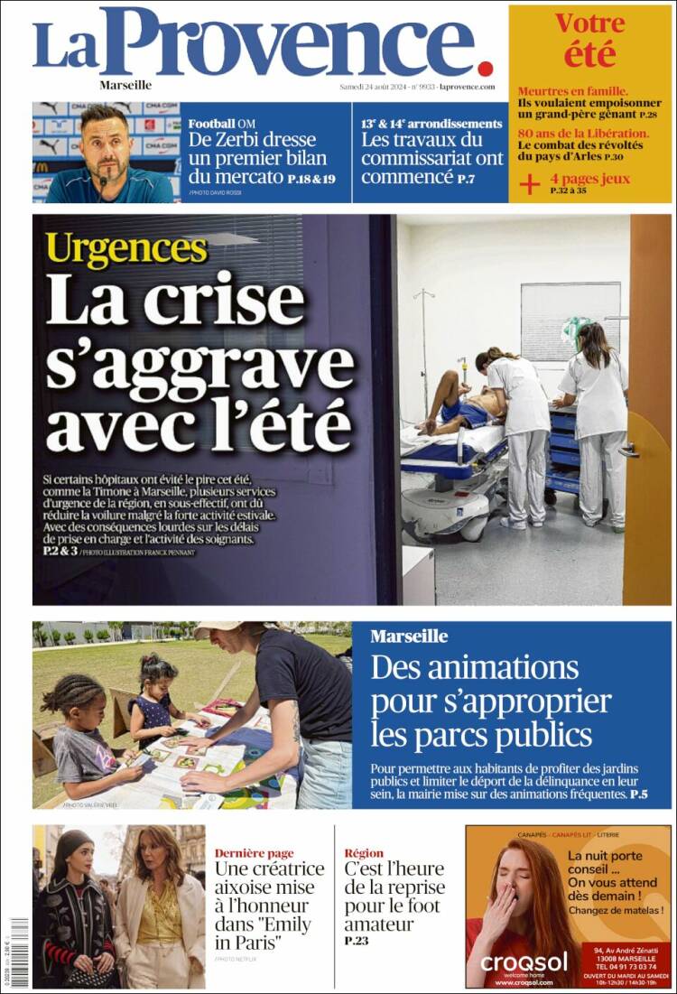 Portada de La Provence (Francia)