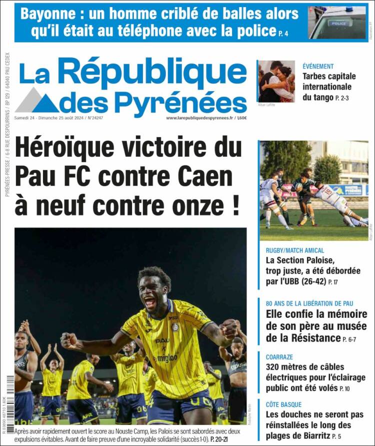 Portada de La République des Pyrénées (Francia)