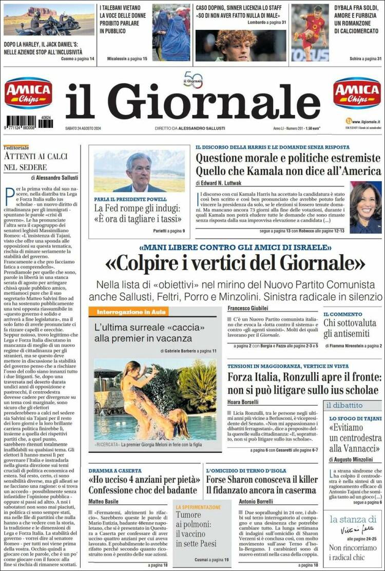Portada de il Giornale (Italia)