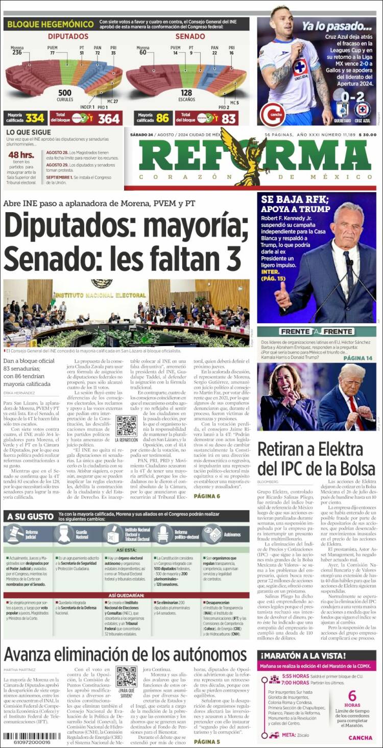 Portada de Reforma (M&eacute;xico)