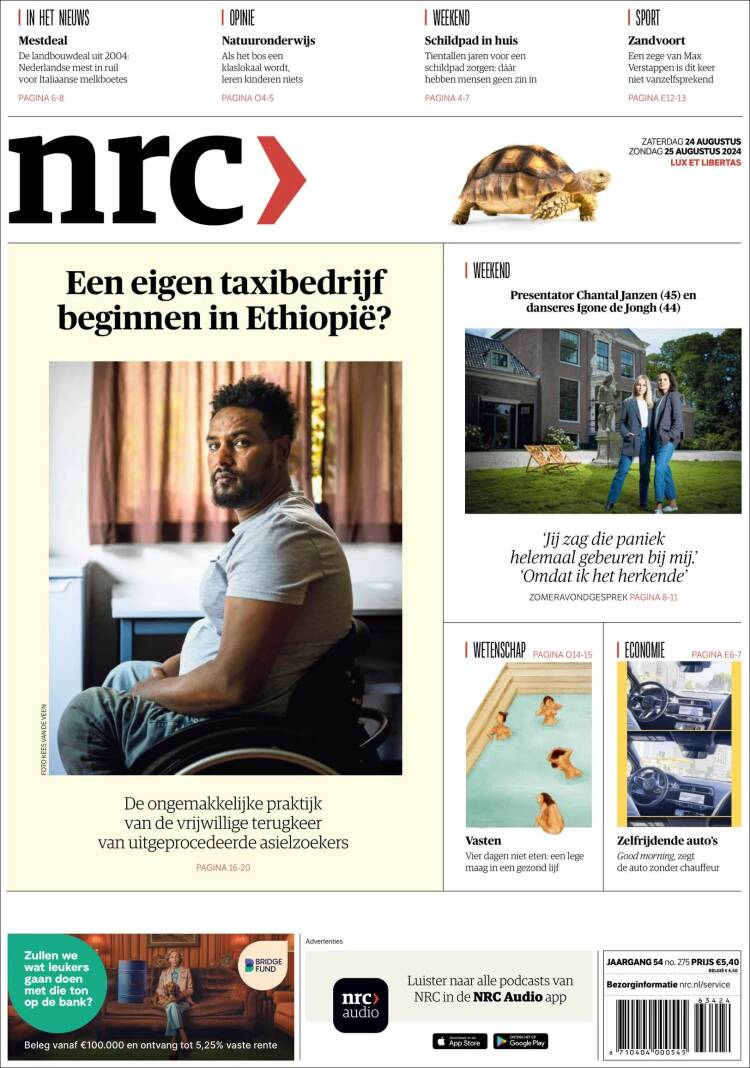 Portada de NRC Handelsblad (Pa&iacute;ses Bajos)