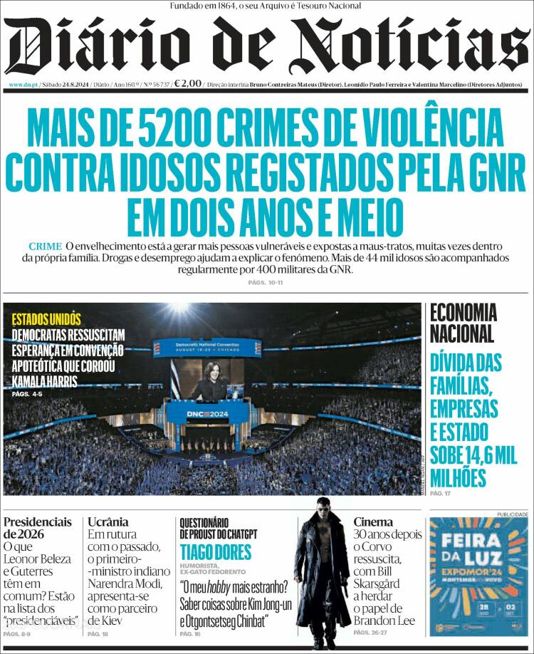 Portada de Diário de Noticias (Portugal)