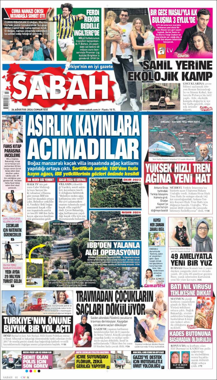 Portada de Sabah (Turqu&iacute;a)