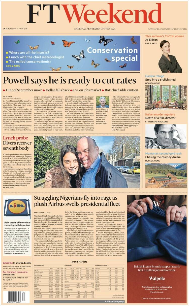 Portada de Financial Times (Reino Unido)