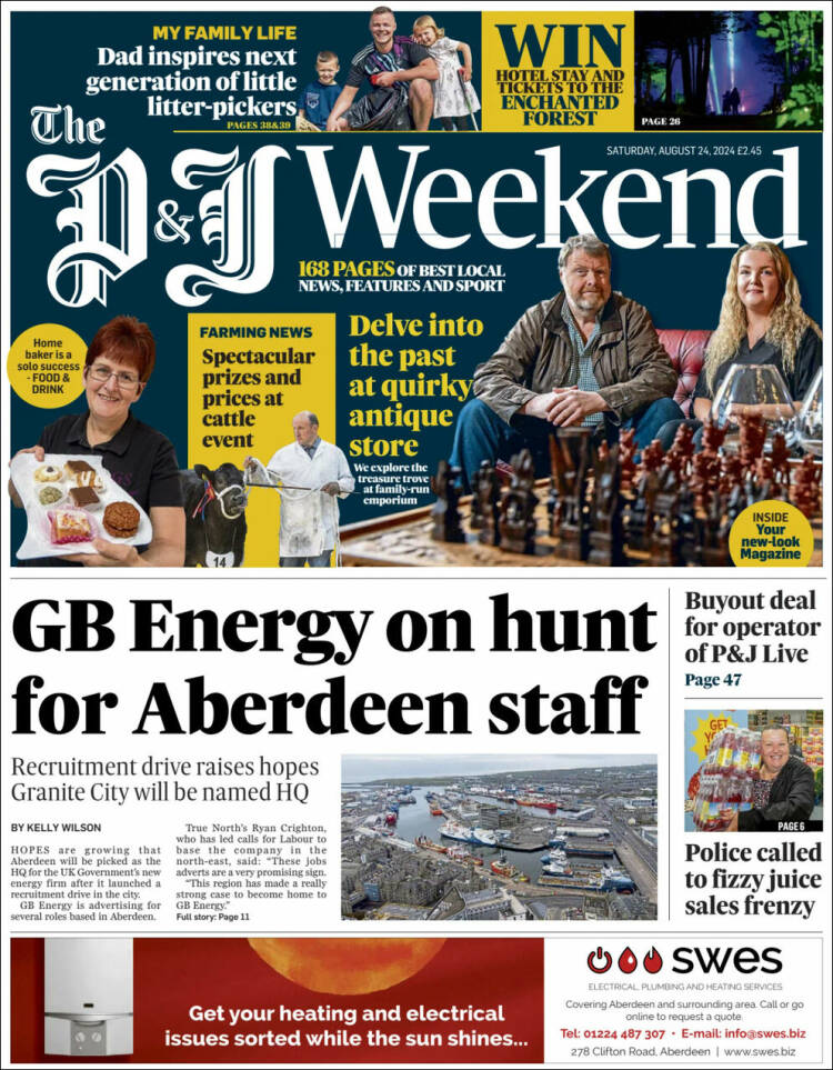 Portada de The Press and Journal (Reino Unido)