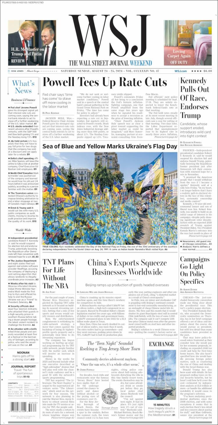 Portada de Wall Street Journal (USA)