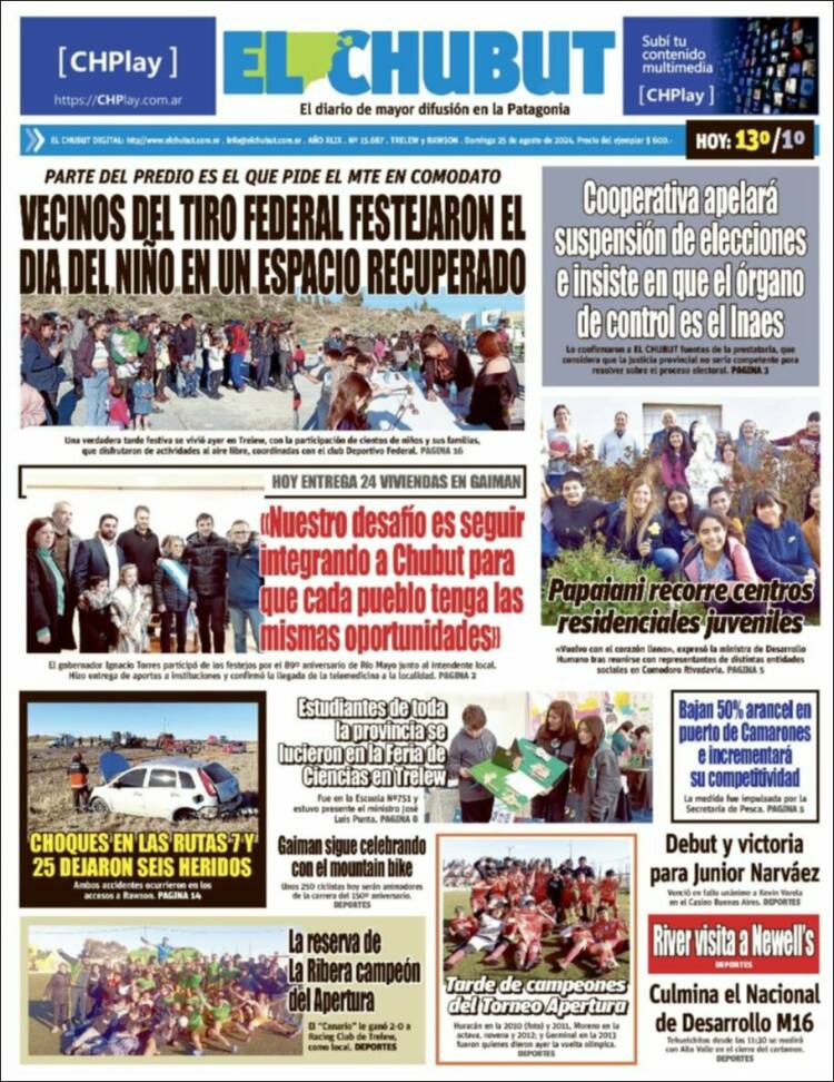 Portada de El Chubut (Argentina)