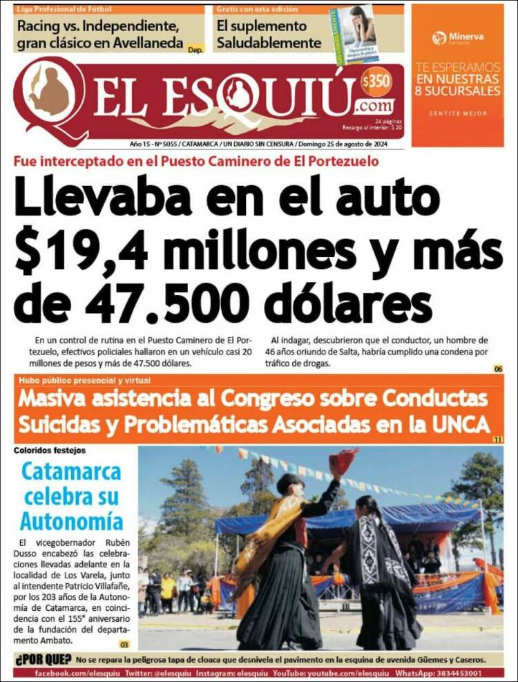 Portada de El Esquiu (Argentina)