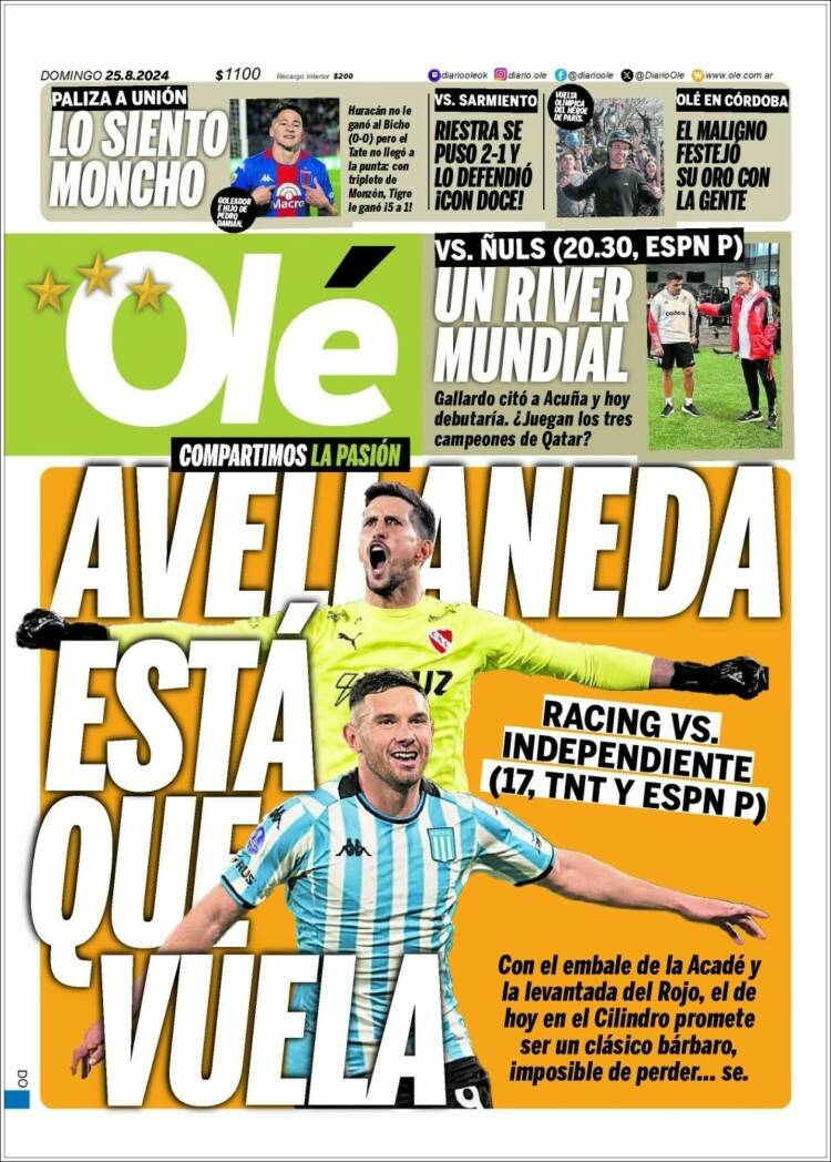 Portada de Olé (Argentina)